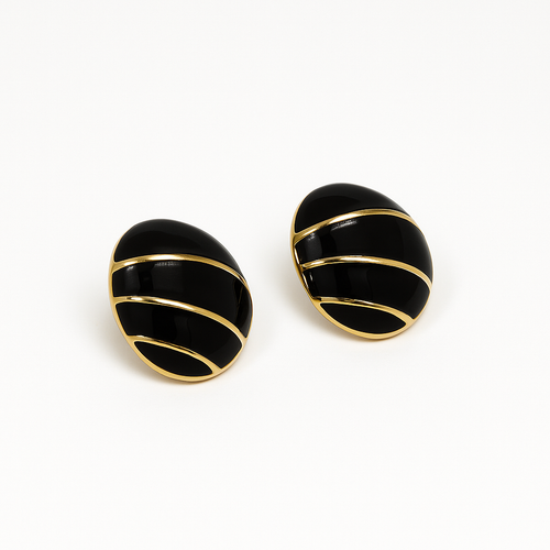 Black enamel Earring