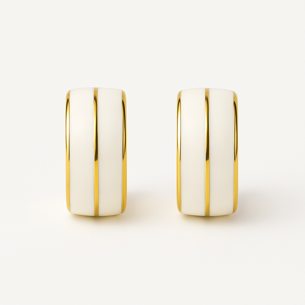 White enamel Earrings