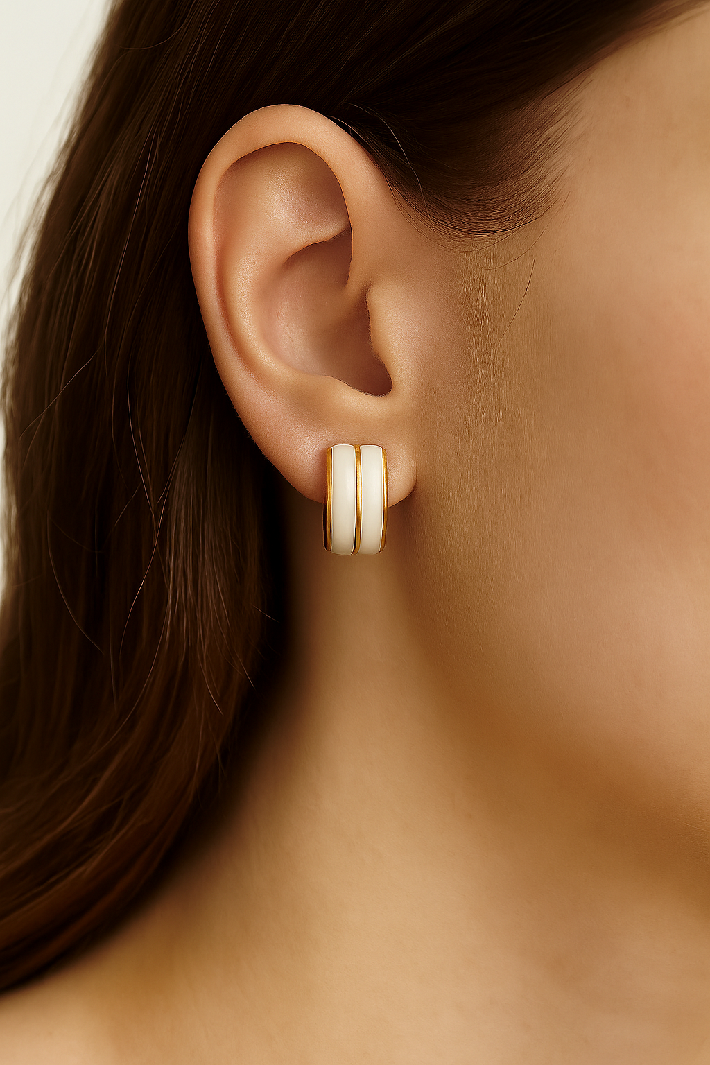 White enamel Earrings