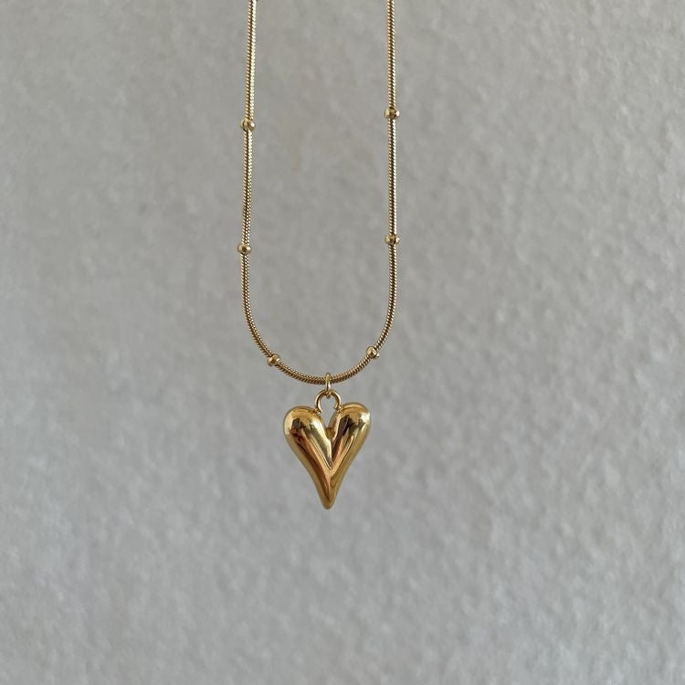 Puffed Heart Necklace