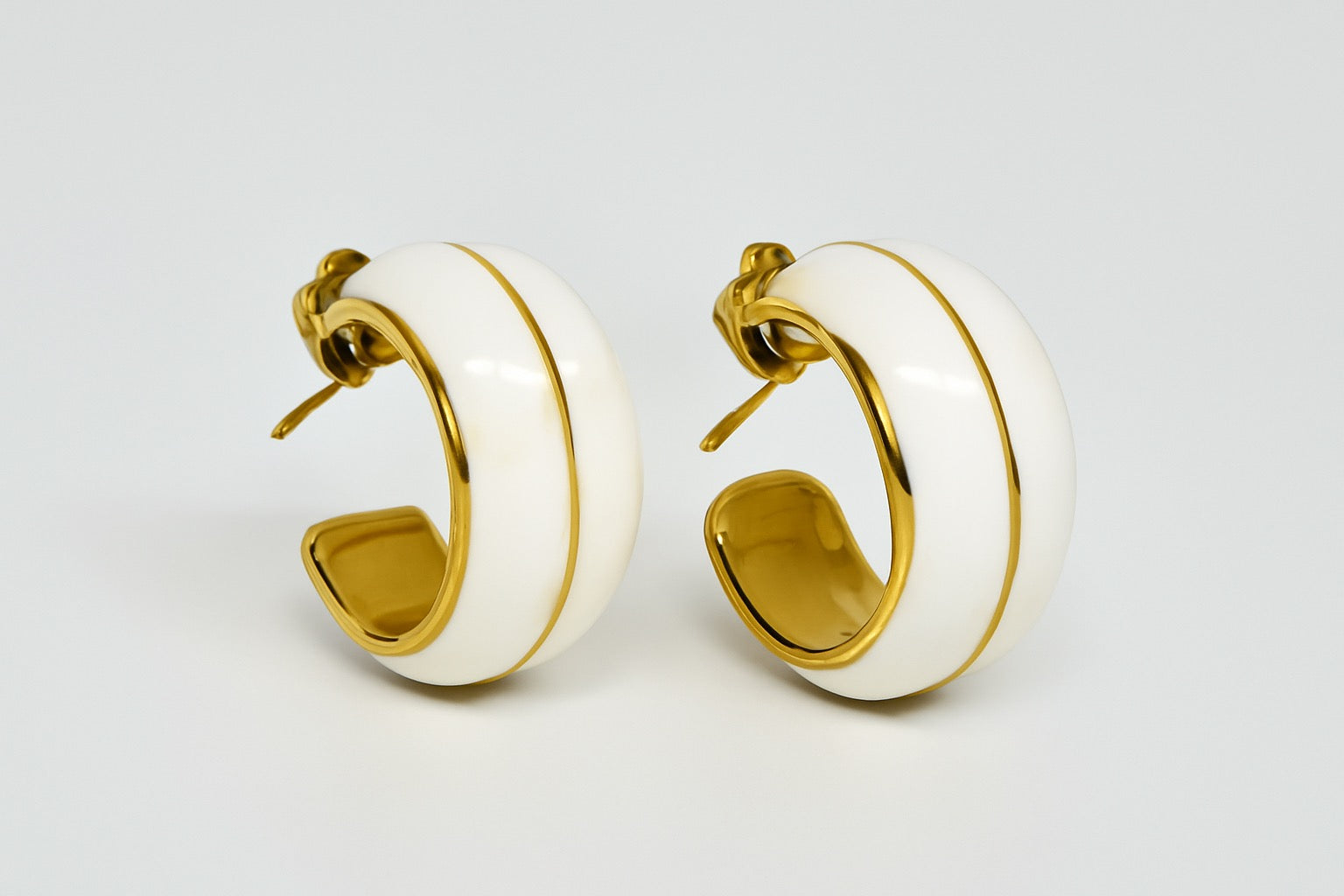White enamel Earrings