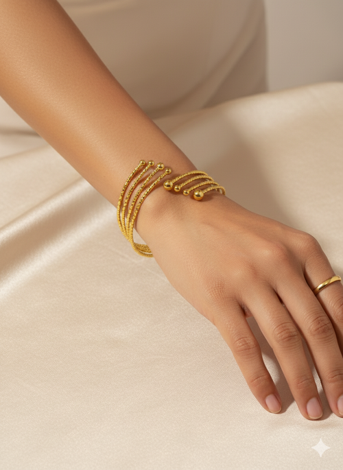 4 Layer Bracelet + Ring  - Gold & Silver  (Combo Set)
